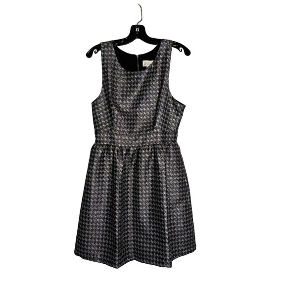 Isani For Target Black & Silver Feminine Retro Style Houndstooth Sleeveless - Picture 2 of 15